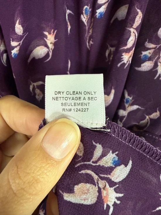 MISA Los Angeles Silk Feel Floral Peasant Blouse Off Shoulder XS - Picture 9 of 10